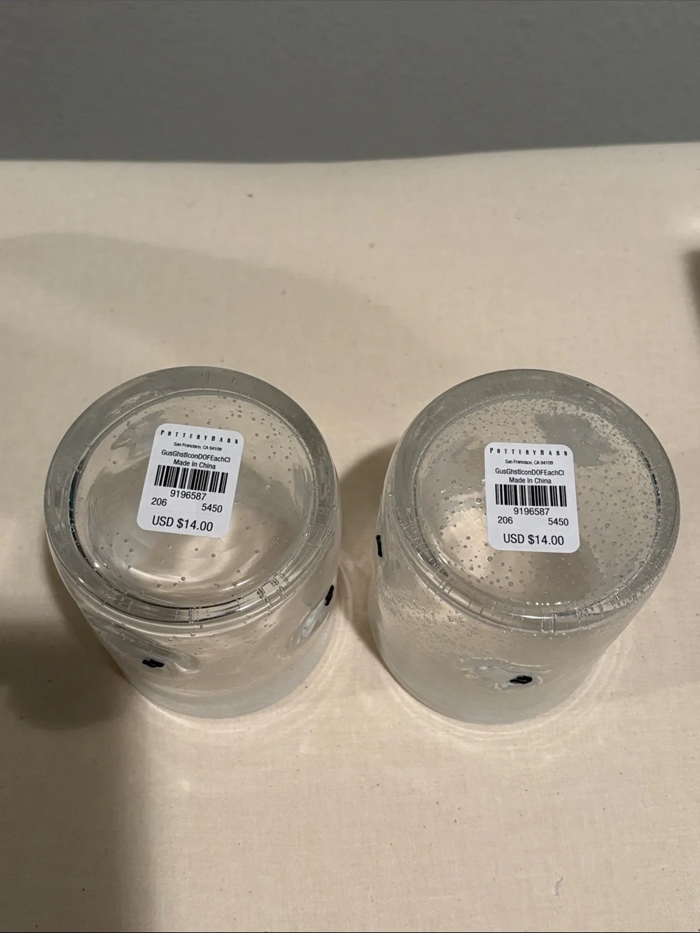 👻 S/2 Pottery Barn ghost glasses